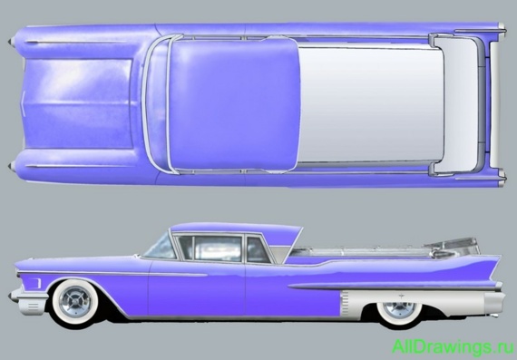 Cadillac Superior Flower Car (1958) - drawings (drawings) of the car